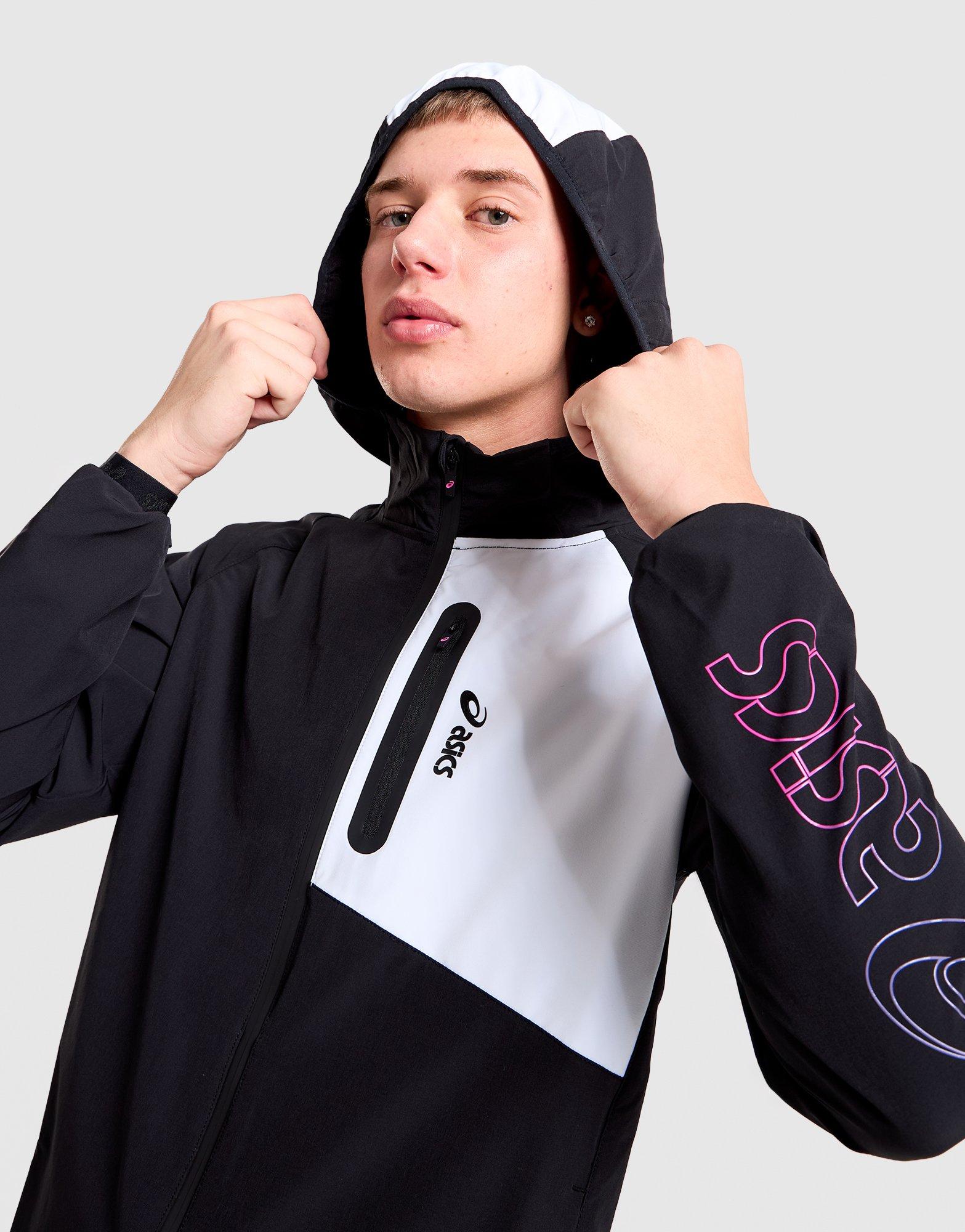 Black Asics Woven Full-Zip Hooded Jacket - JD Sports New Zealand