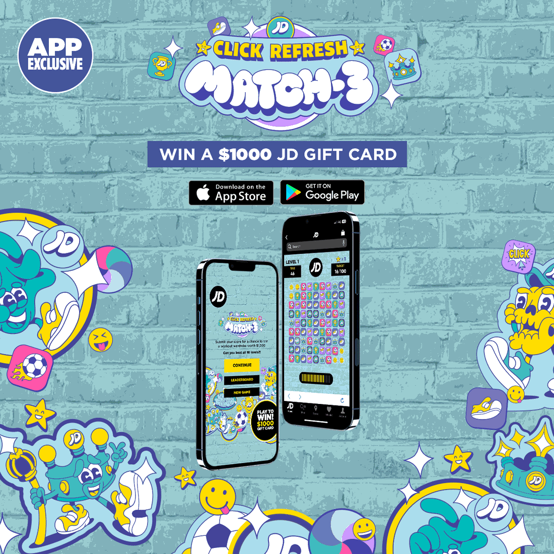 Play to WIN in Click Refresh Match-3