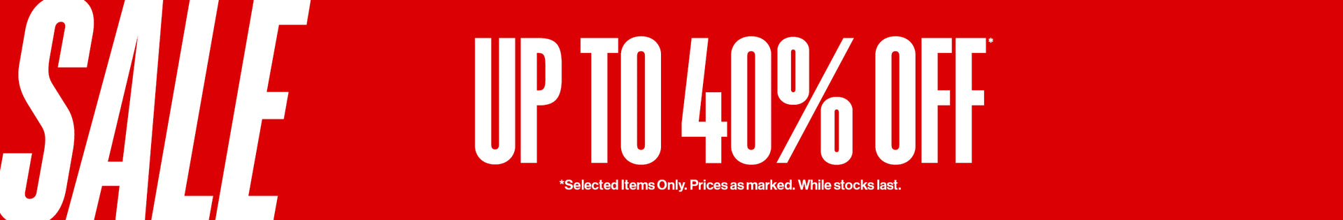 Up to 40% off sale