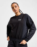 Woven Panel Crew Sweatshirt