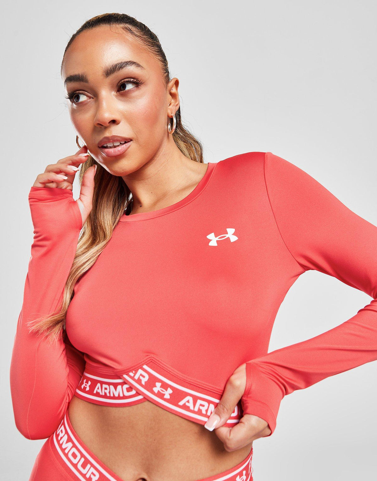 Crossover Long Sleeve Crop Top