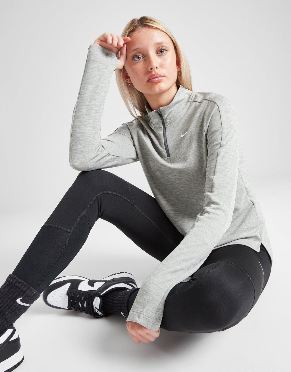 Girls' Fitness Long Sleeve 1/2 Zip Top Junior