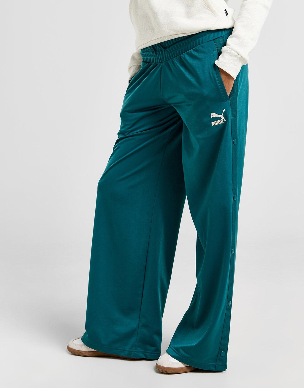 Popper Wide Leg Track Pants
