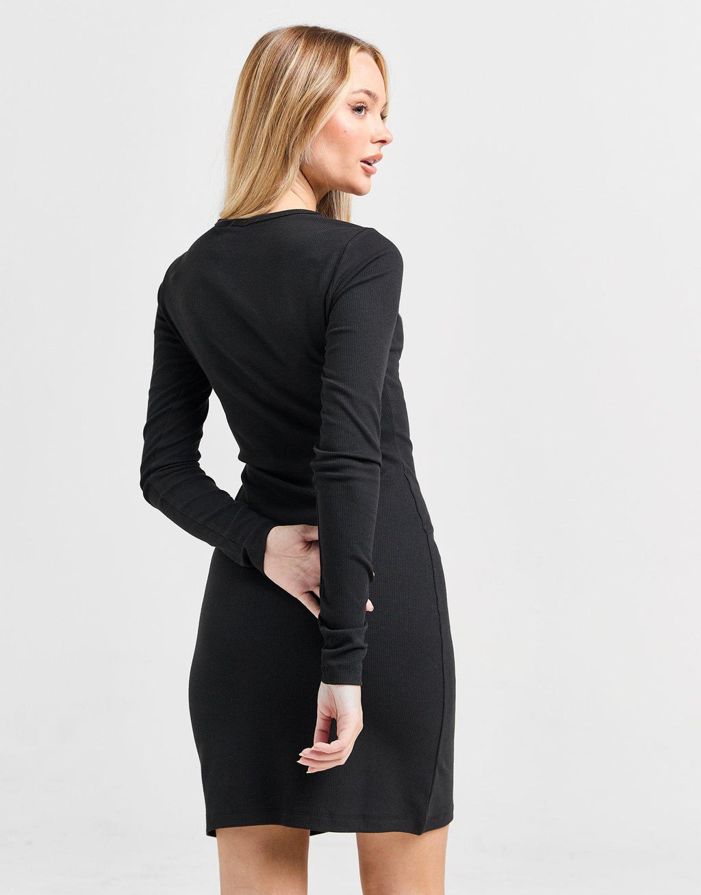 Essential Ribbed Long Sleeve Dress