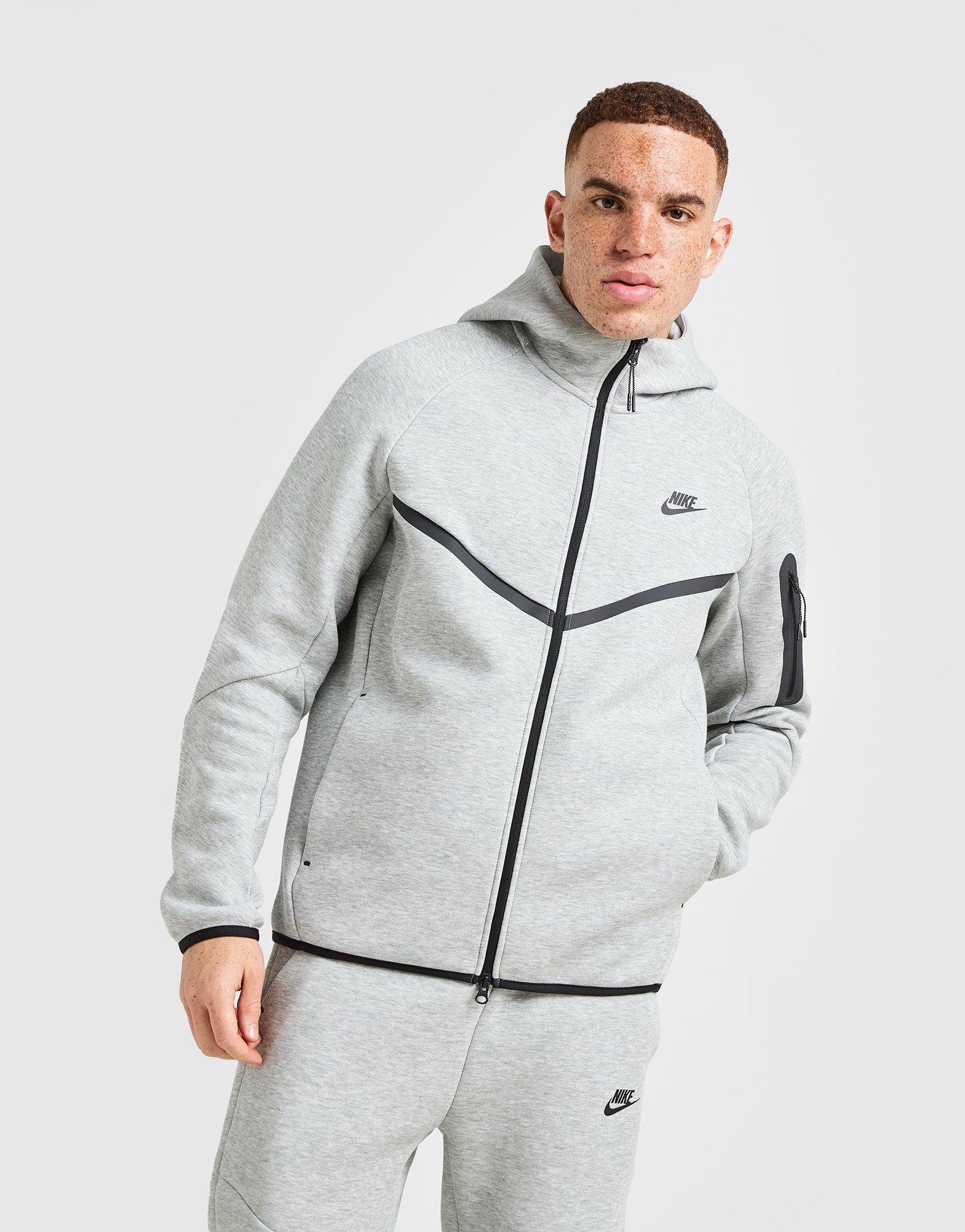 NIKE Tech Fleece フルジップ フーディ グレー Grey Nike Tech Fleece Full-Zip Hoodie - JD Sports New Zealand
