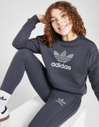 Girls' Glitter Trefoil Crew Sweatshirt Junior
