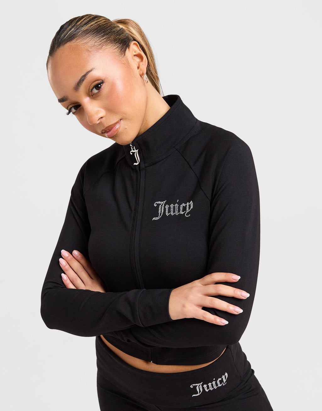 Diamante Fitted Full Zip Top