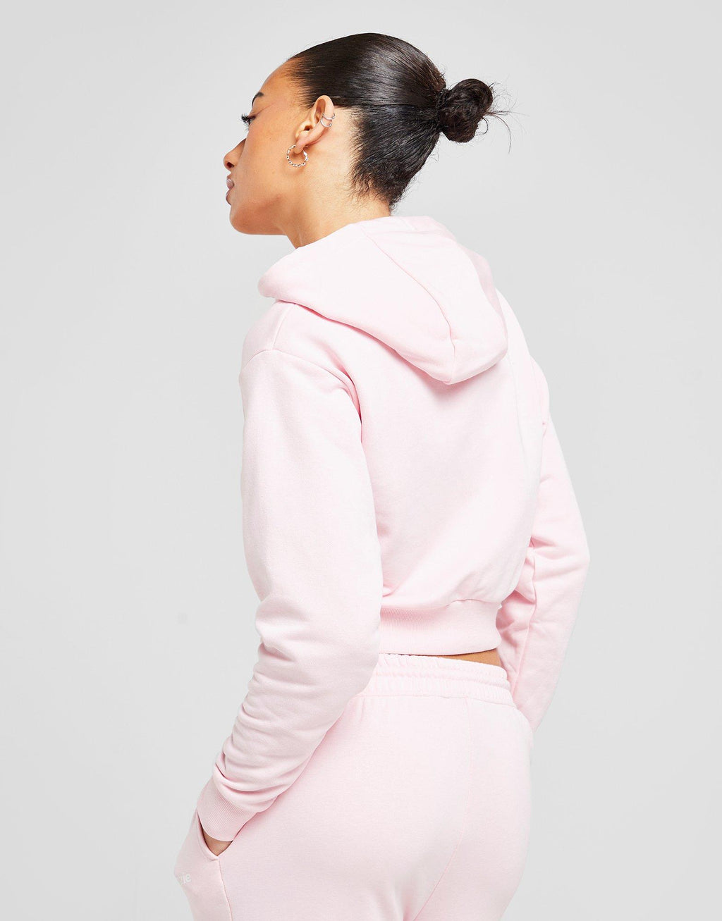 French Terry Crop Full Zip Hoodie