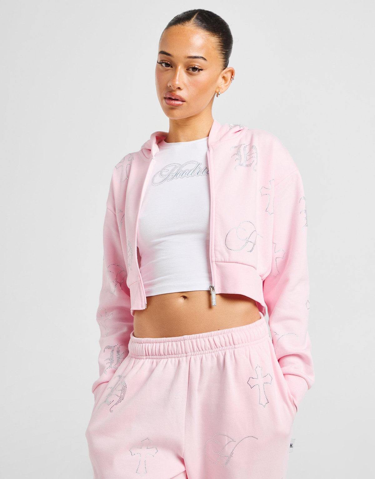 Crystal Crop Full Zip Hoodie