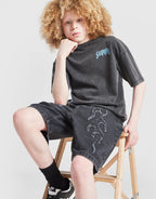 Flame Denim Shorts Junior