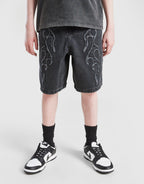 Flame Denim Shorts Junior
