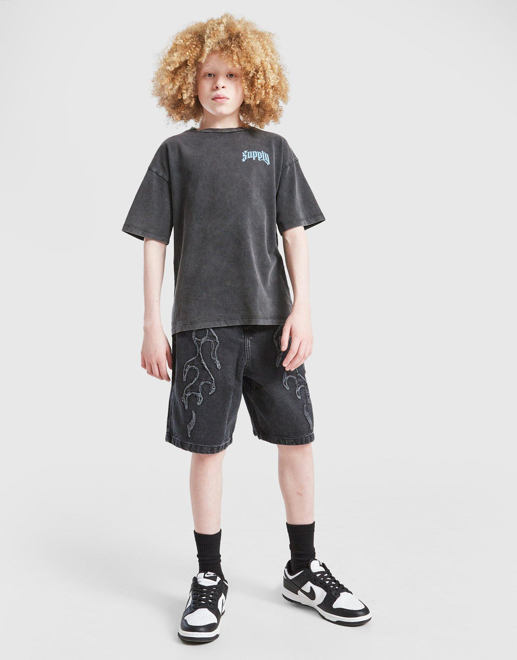 Flame Denim Shorts Junior