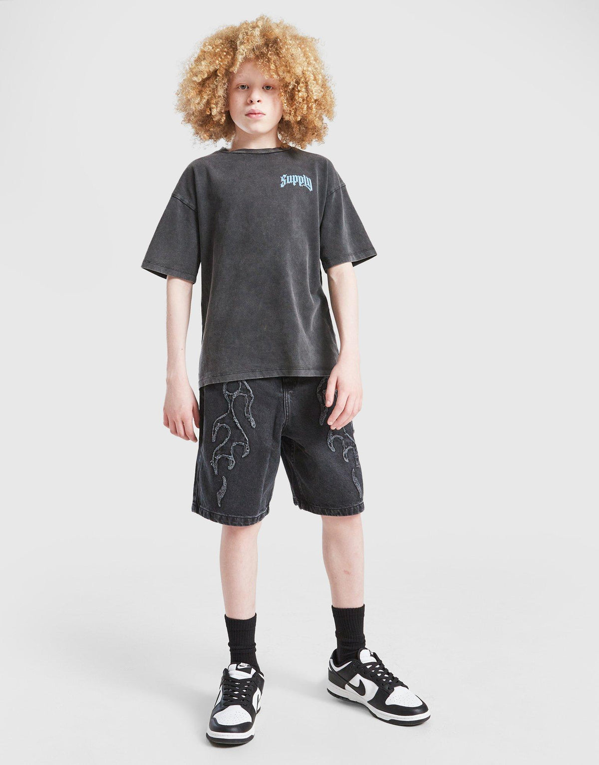 Flame Denim Shorts Junior
