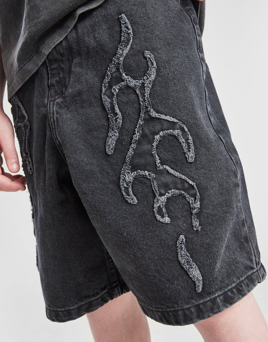 Flame Denim Shorts Junior