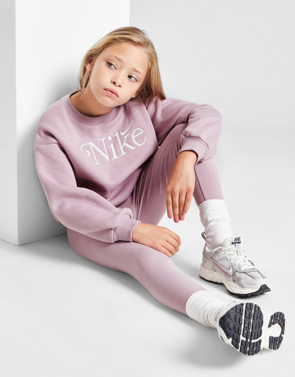 Girls' Embroidered Shine Crew Tracksuit Children