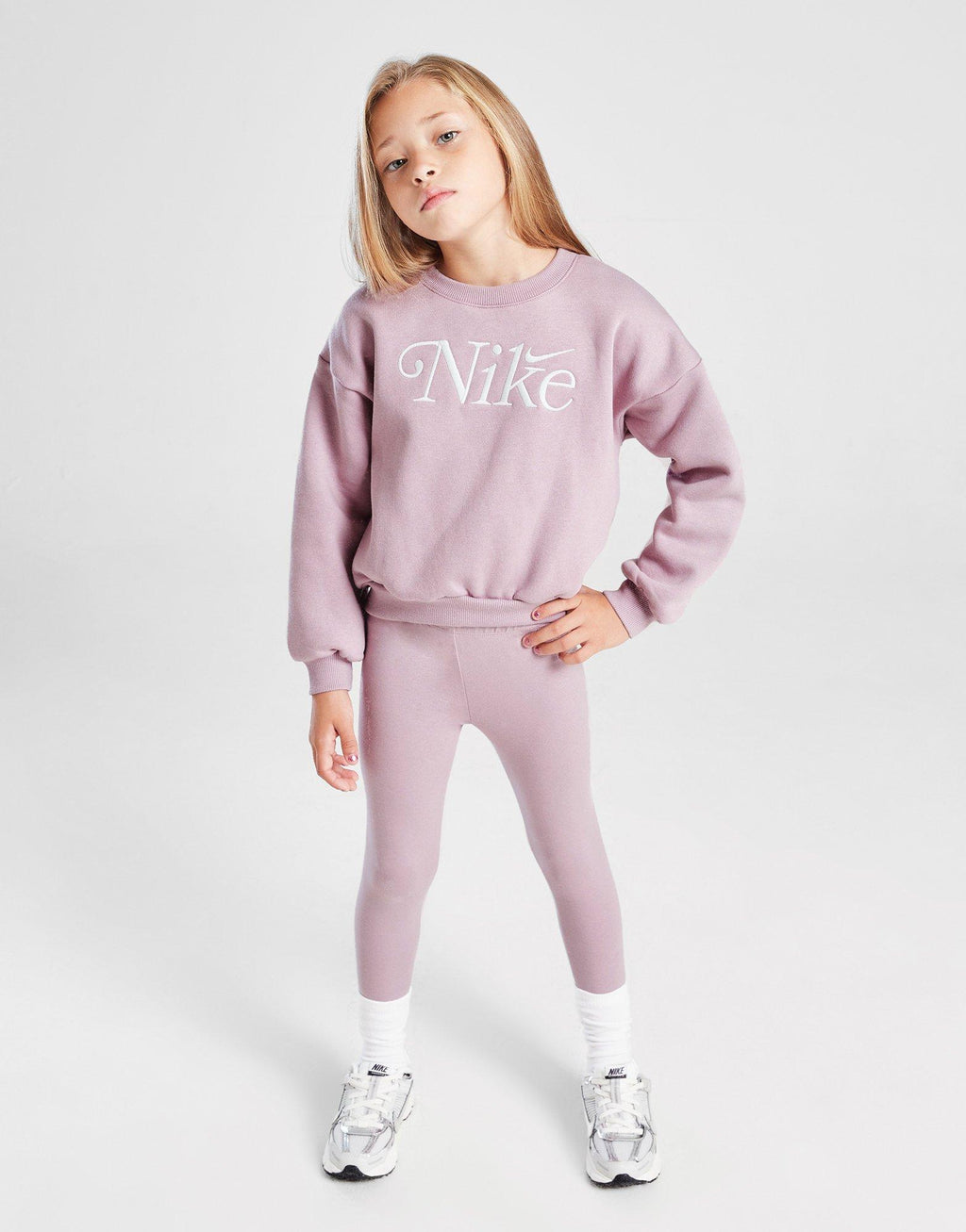 Girls' Embroidered Shine Crew Tracksuit Children