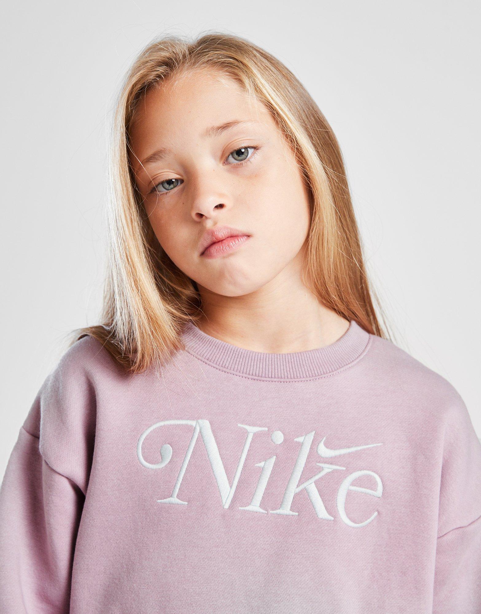 Girls' Embroidered Shine Crew Tracksuit Children