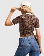 Leopard Print 3-Stripes T-Shirt