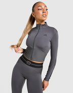 Hyperglam Ribbed Full Zip Top