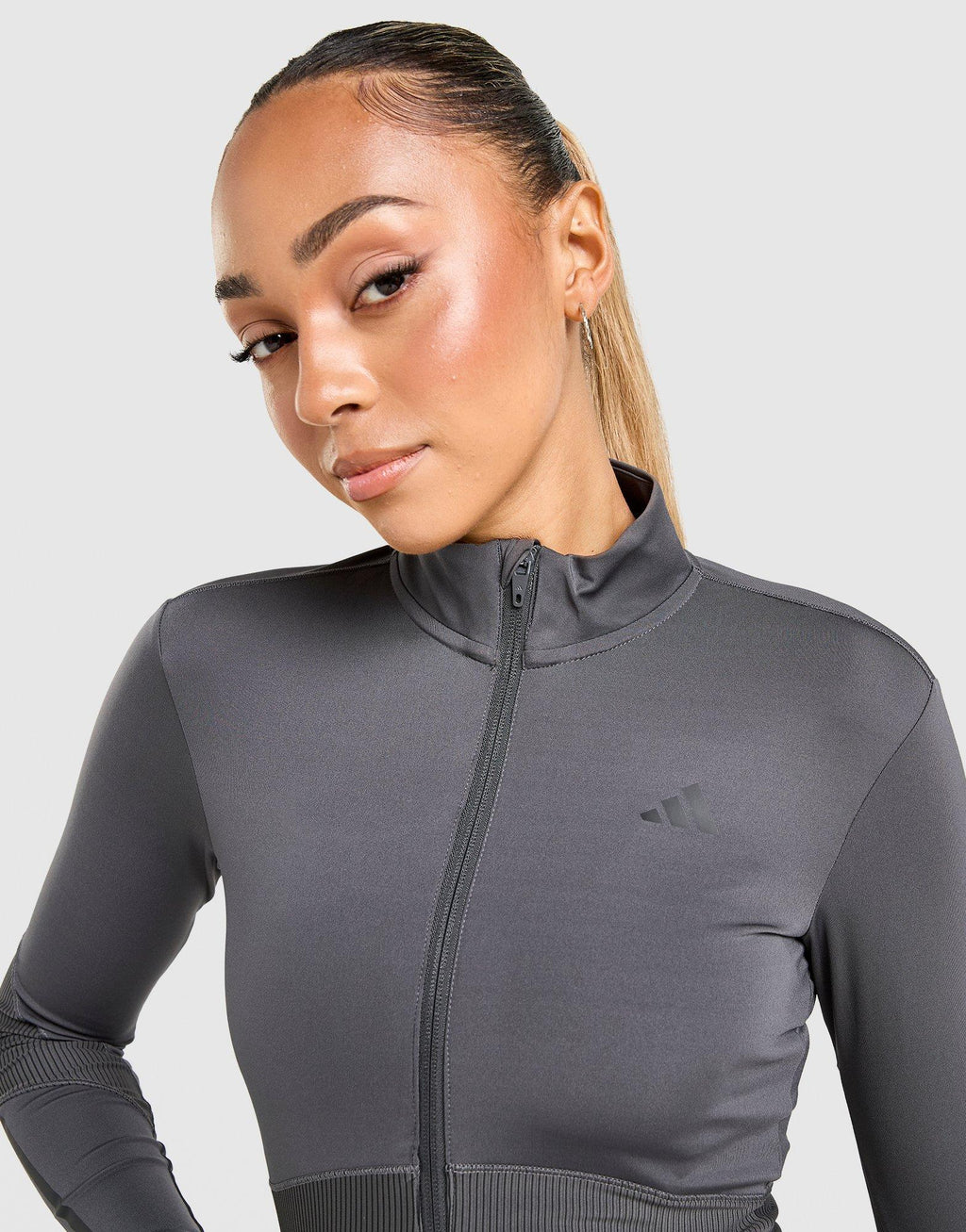Hyperglam Ribbed Full Zip Top