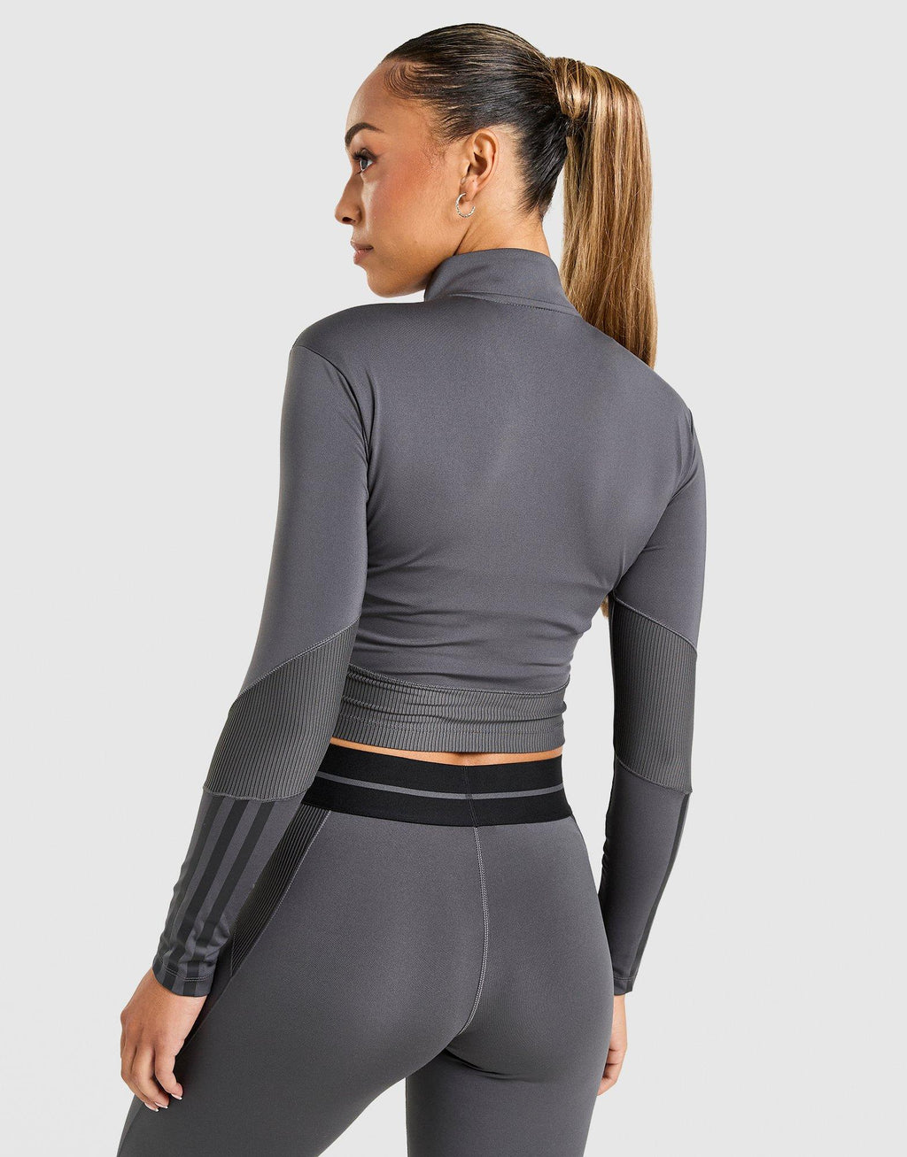 Hyperglam Ribbed Full Zip Top