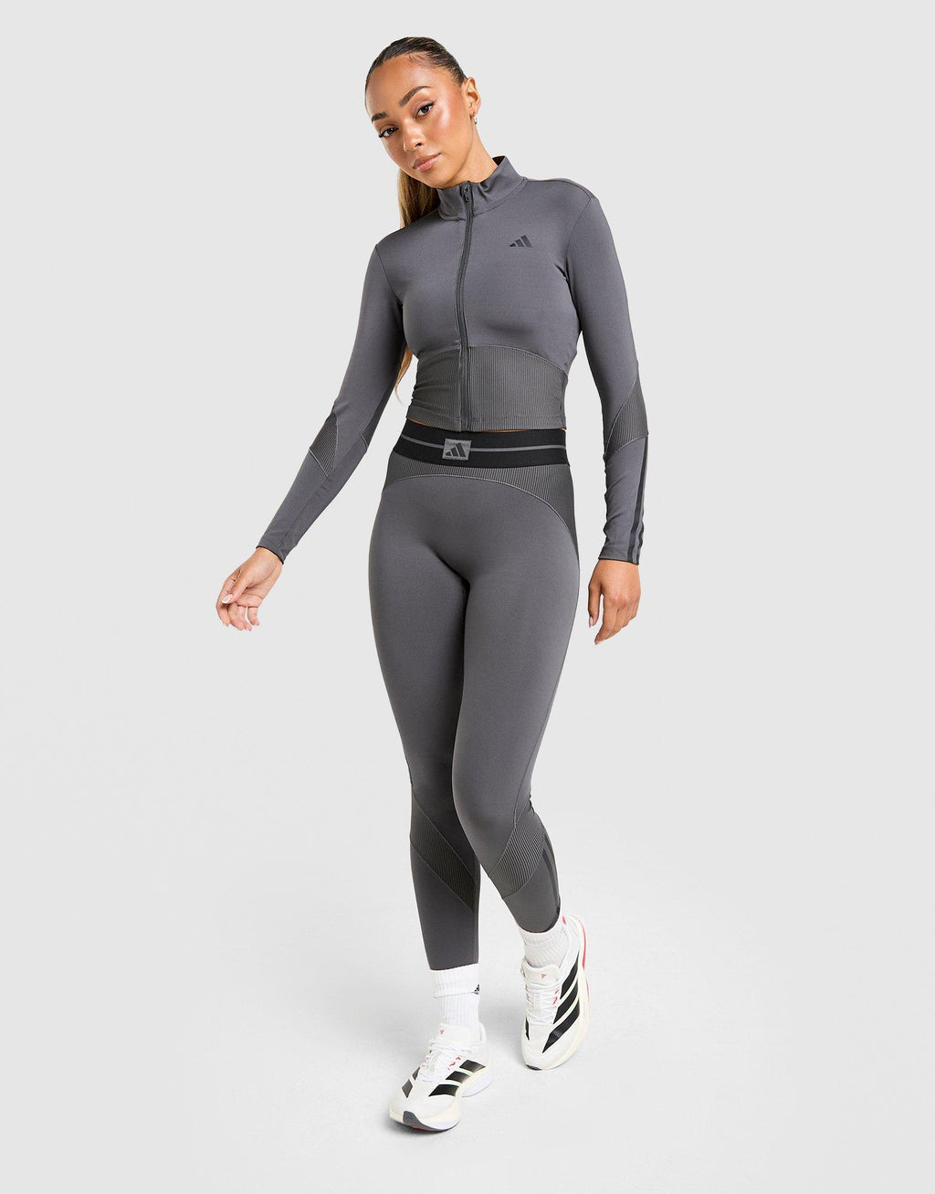 Hyperglam Ribbed Full Zip Top