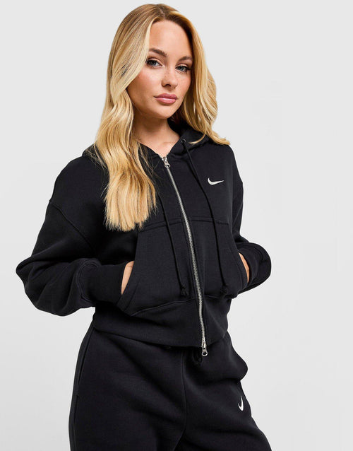 Full-Zip Crop Hoodie