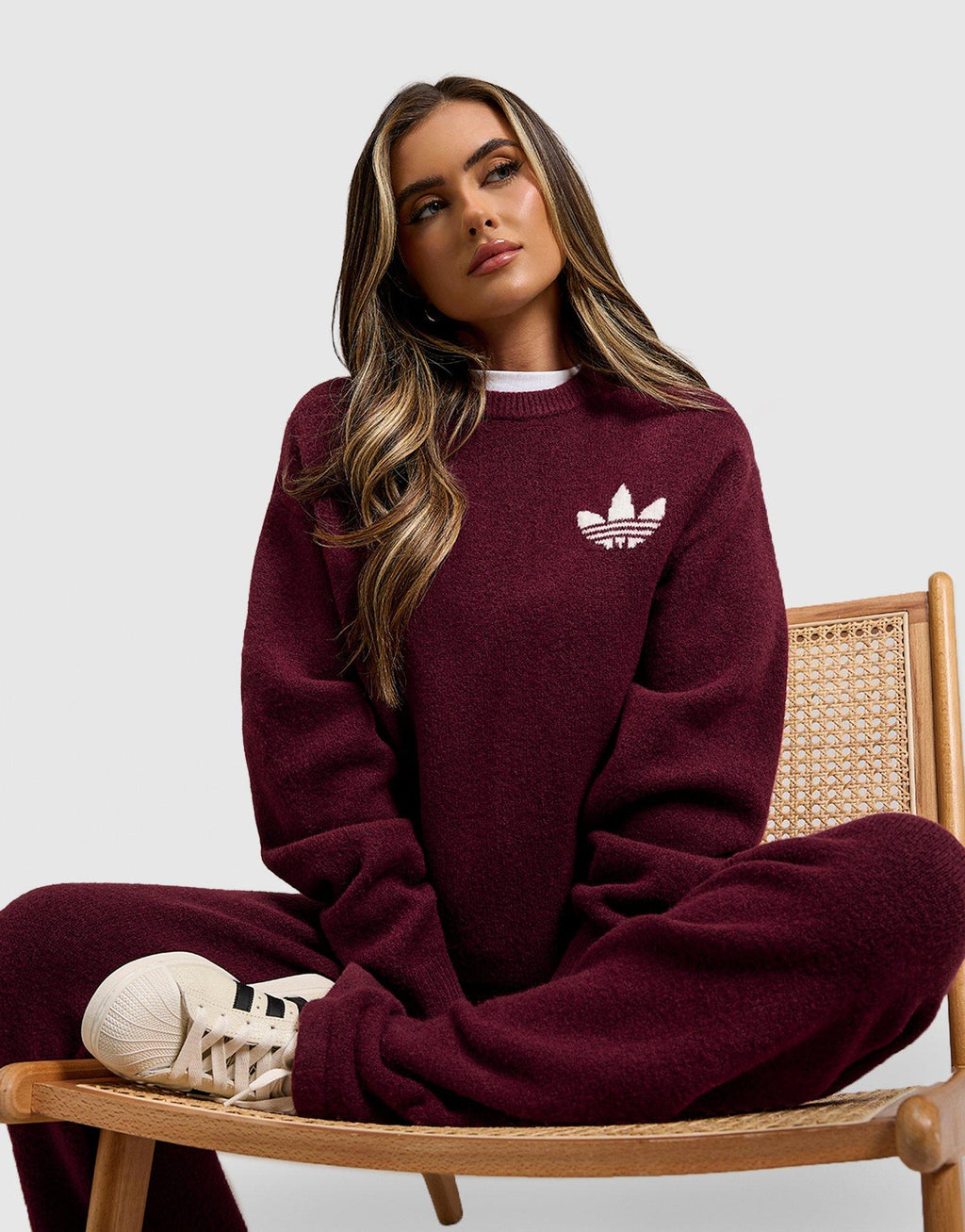 Trefoil Knit Sweatshirt