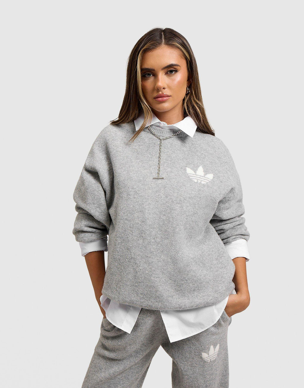 Trefoil Knit Sweatshirt