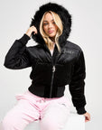Velour Padded Crop Jacket