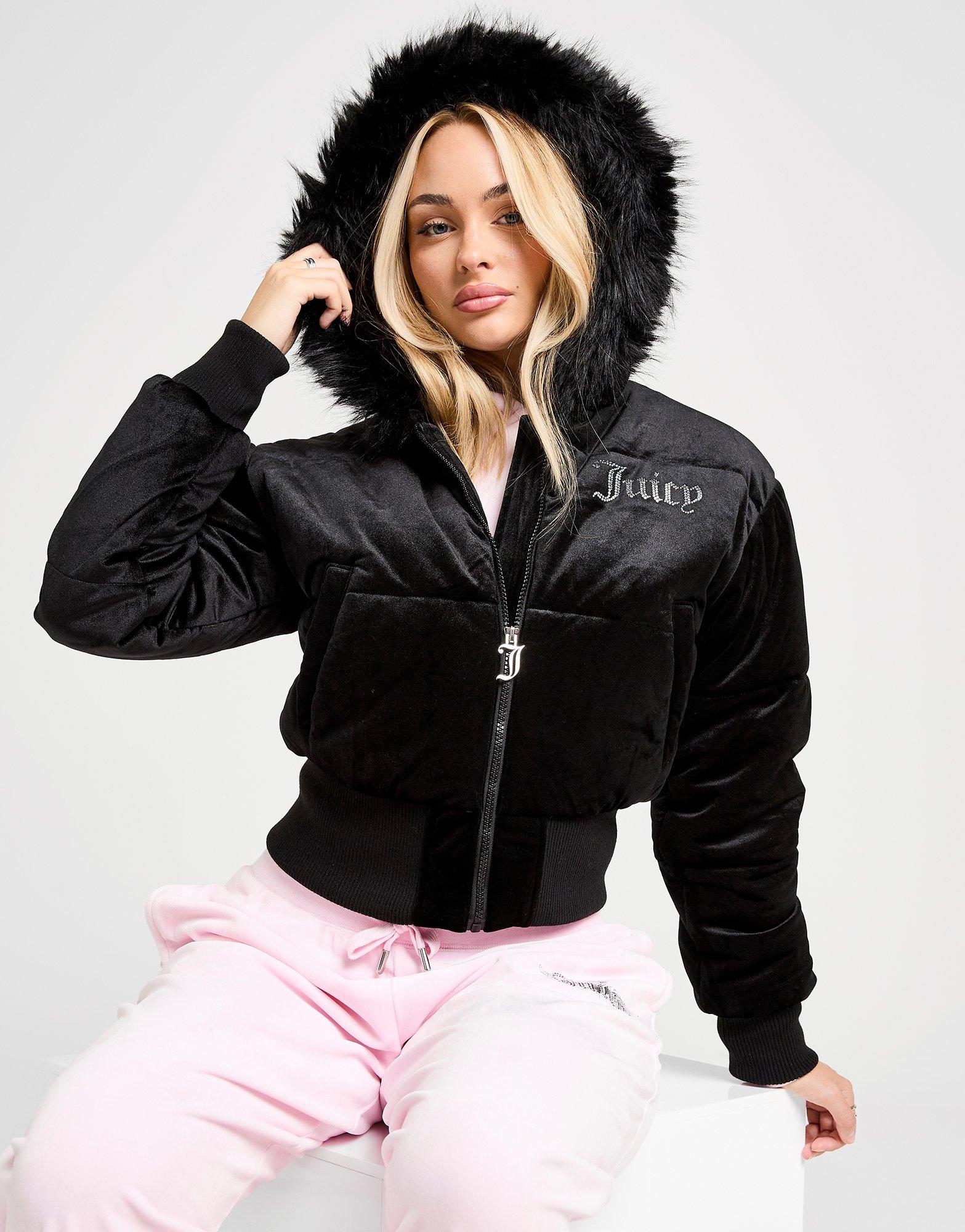 Velour Padded Crop Jacket