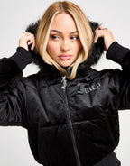 Velour Padded Crop Jacket