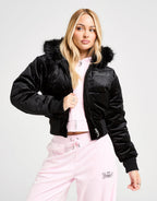 Velour Padded Crop Jacket