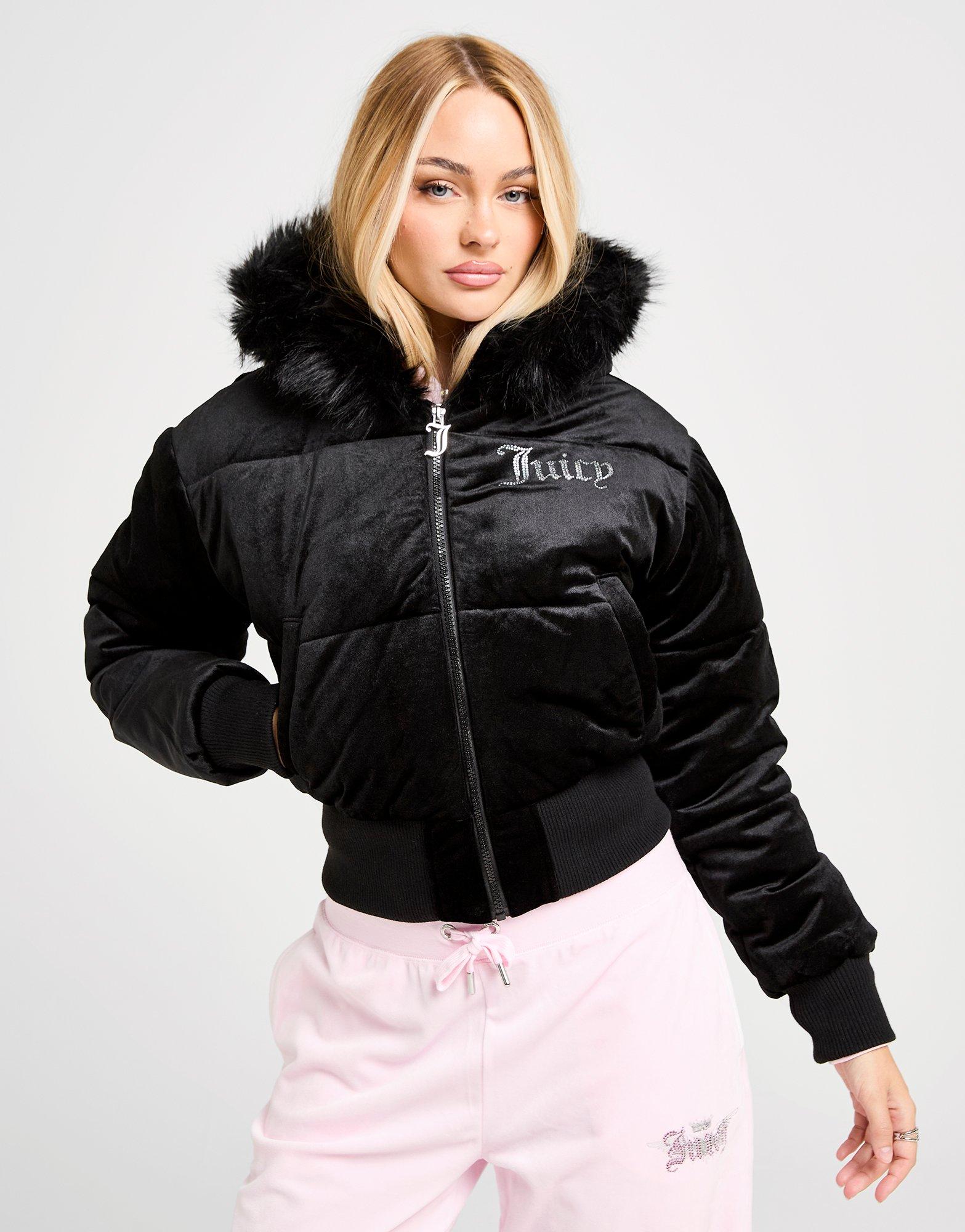 Velour Padded Crop Jacket