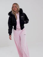 Velour Padded Crop Jacket