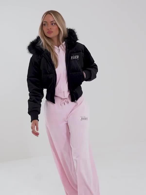 Velour Padded Crop Jacket