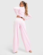 Script Velour Wide Track Pants