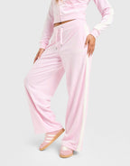 Script Velour Wide Track Pants