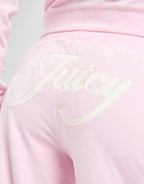 Script Velour Wide Track Pants