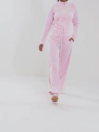 Script Velour Wide Track Pants