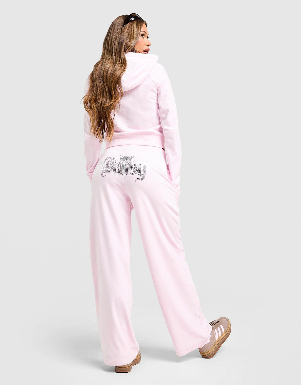 Angel Velour Diamante Wide Joggers