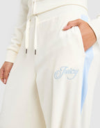Script Velour Wide Track Pants