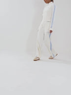 Script Velour Wide Track Pants