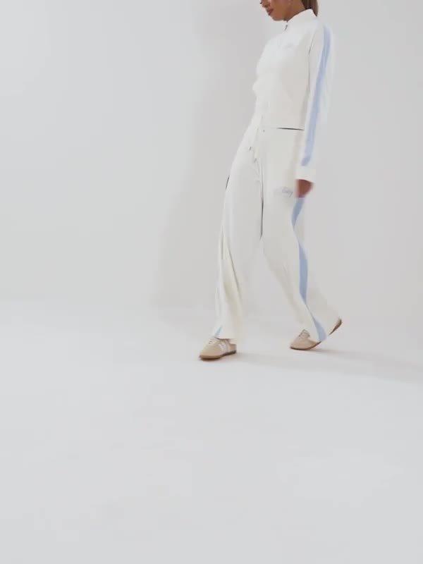 Script Velour Wide Track Pants