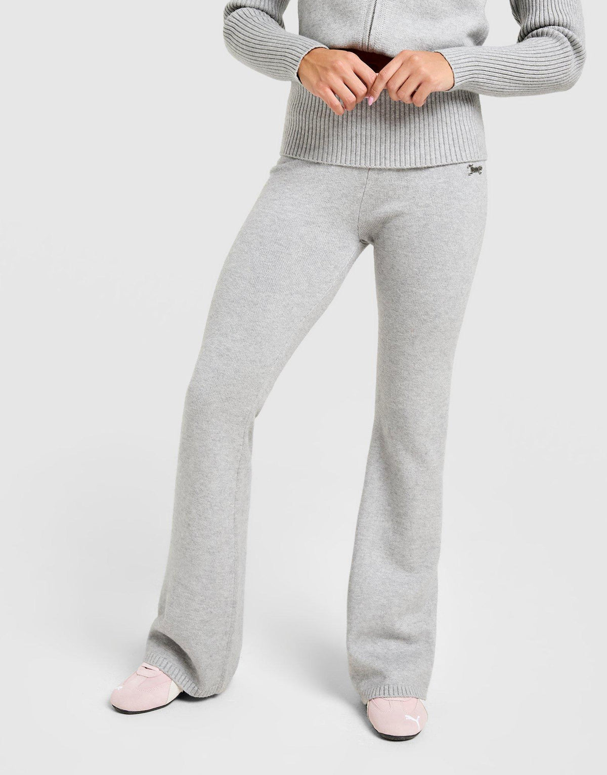 Knit Fold Over Flare Joggers
