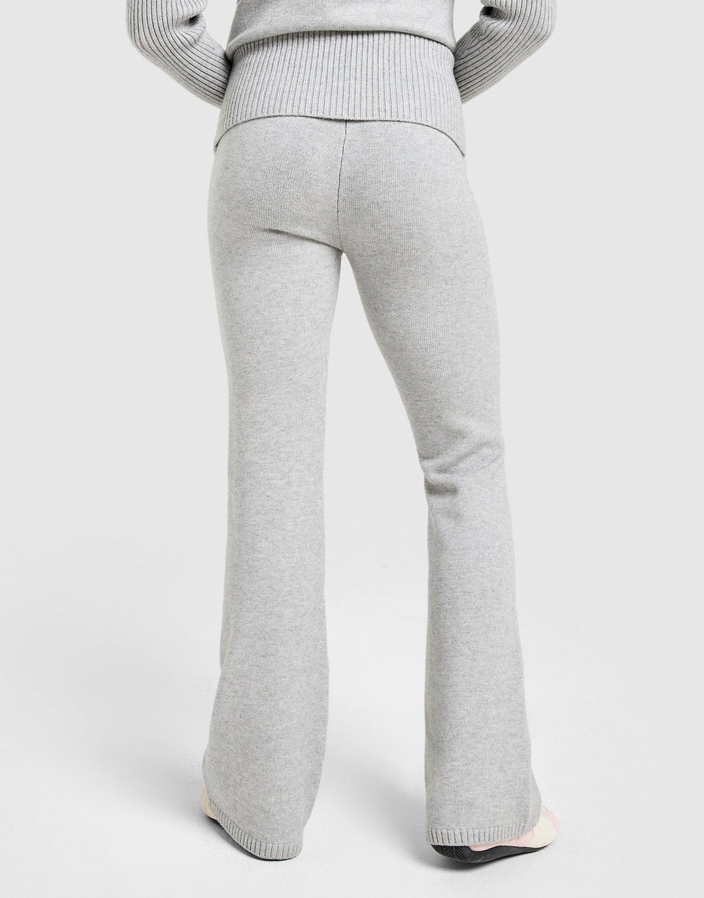 Knit Fold Over Flare Joggers