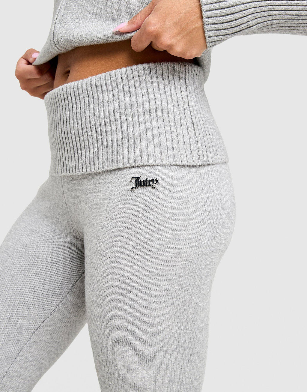 Knit Fold Over Flare Joggers