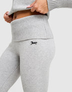 Knit Fold Over Flare Joggers