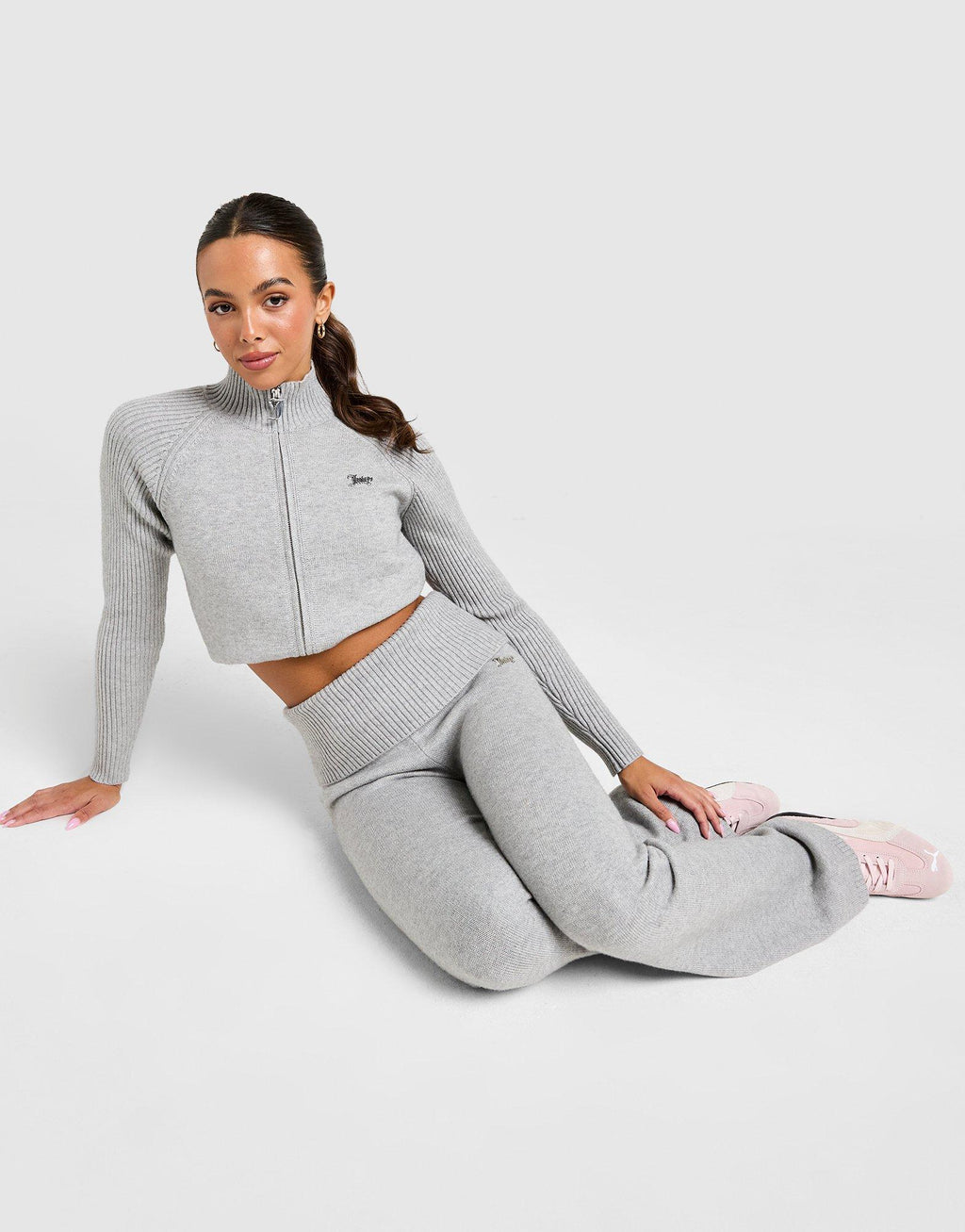 Knit Fold Over Flare Joggers