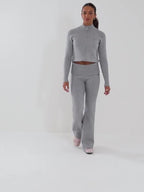 Knit Fold Over Flare Joggers